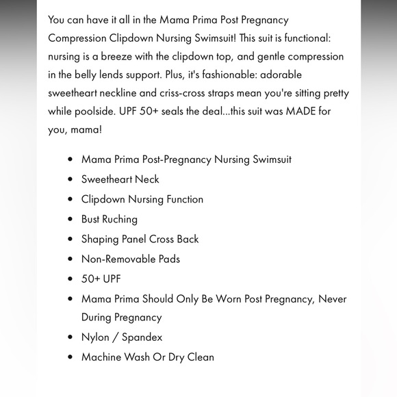 Motherhood post pregnancy compression swimsuit-clip down nursing - Picture 7 of 14